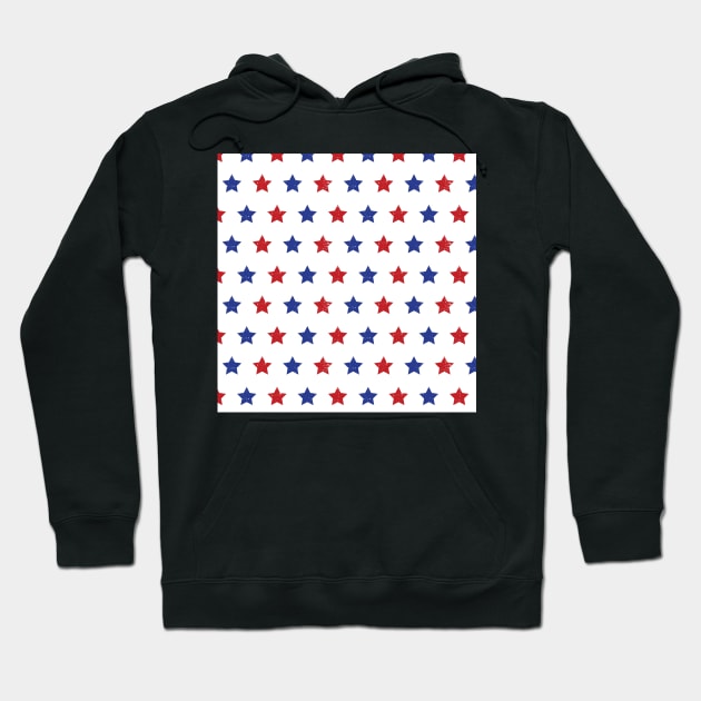 Blue Red Stars Hoodie by Sandra Hutter Designs